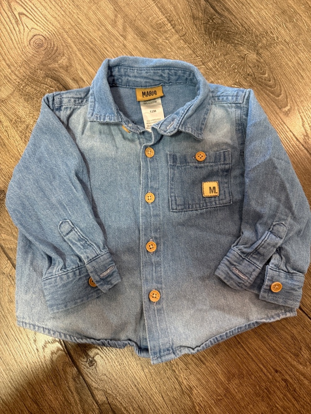 Mario Lopez Baby Denim Button-Up Shirt - Light Blue 12M